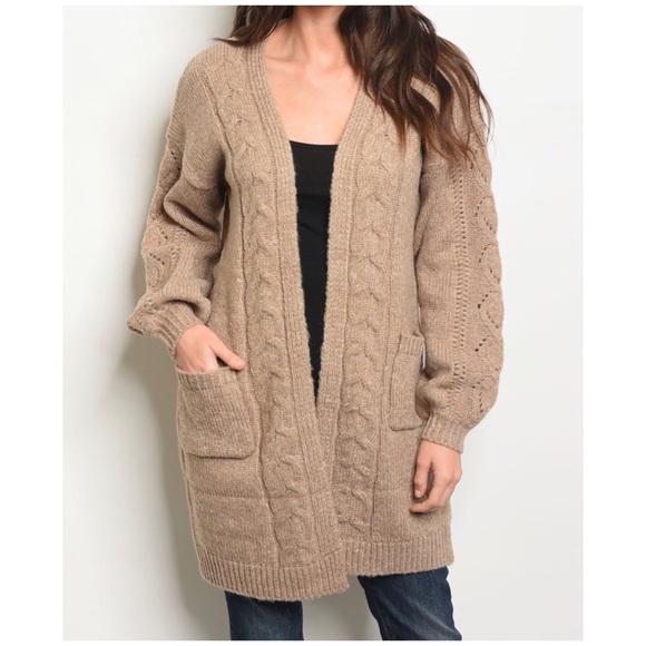 ❄️MOCHA CHUNKY KNIT CARDIGAN - Picture 3 of 13